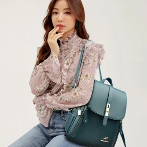 Designer Bookbag Fashion Backpack High Quality PU Leather Large Capacity Travel Bags - Image 4