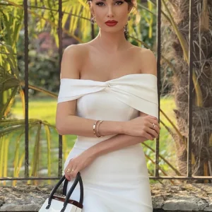 Elegant Off Shoulder Bandage Cocktail Party Bodycon Mini Dress - Image 2