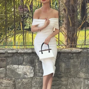 Elegant Off Shoulder Bandage Cocktail Party Bodycon Mini Dress