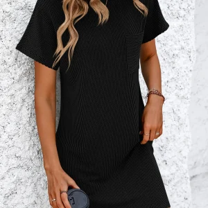Elegant A-Line Solid Color Pullover Loose Mini Dresses - Image 23