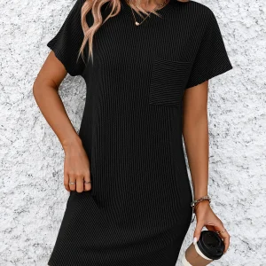 Elegant A-Line Solid Color Pullover Loose Mini Dresses - Image 22