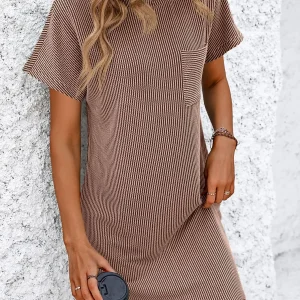 Elegant A-Line Solid Color Pullover Loose Mini Dresses - Image 18