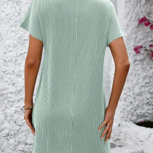Elegant A-Line Solid Color Pullover Loose Mini Dresses - Image 17