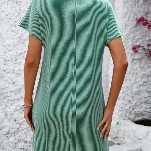 Elegant A-Line Solid Color Pullover Loose Mini Dresses - Image 13