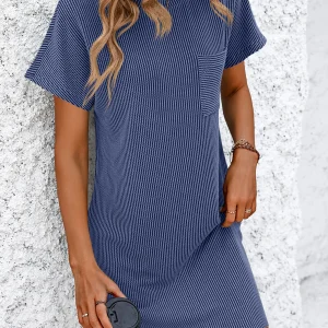 Elegant A-Line Solid Color Pullover Loose Mini Dresses - Image 30