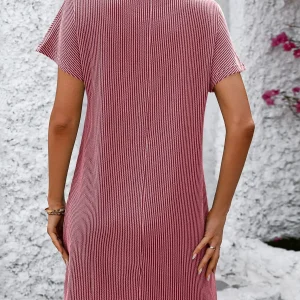 Elegant A-Line Solid Color Pullover Loose Mini Dresses - Image 29