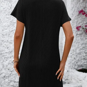 Elegant A-Line Solid Color Pullover Loose Mini Dresses - Image 25