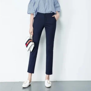Formal OL Work Zipper Fly Medium Stretch Ankle-Length Pants - Image 6