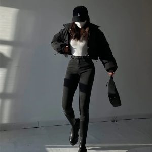 High Waist Slim Jeans Tight Elastic Hip Slim Pants Pencil Pants - Image 5