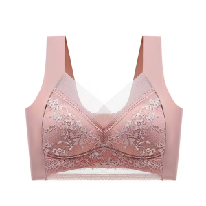 Lace High-quality Seamless Support anti-sagging No Steel Ring Sports Yoga Bra - Image 3