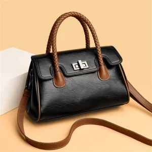 Luxury Soft Leather Boston Large Capacity Shoulder Bags - Image 10