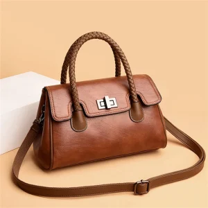Luxury Soft Leather Boston Large Capacity Shoulder Bags - Image 9