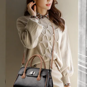 Luxury Soft Leather Boston Large Capacity Shoulder Bags - Image 4