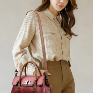 Luxury Soft Leather Boston Large Capacity Shoulder Bags - Image 2