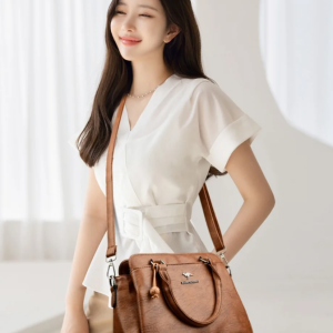 Luxury Soft Leather Large Capacity Shopping Messenger Cross body Handbags - Image 2