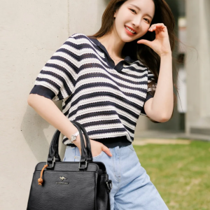 Luxury Soft Leather Large Capacity Shopping Messenger Cross body Handbags - Image 4