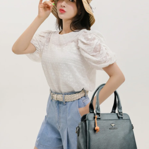Luxury Soft Leather Large Capacity Shopping Messenger Cross body Handbags - Image 3