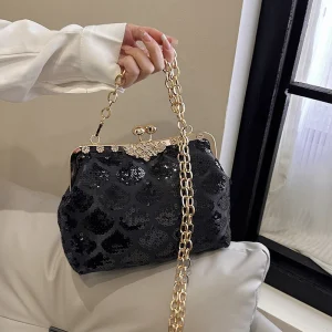 Paillette hasp Luxury Handmade With Chain Wedding Party Clutch bag - Image 7