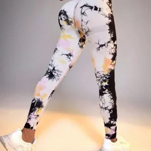 Print Tie Dye Seamless High Waist Push Up Sports Leggings