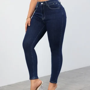 Retro tight fitting Skinny straight Mid Waist Ankle-Length Pants - Image 4