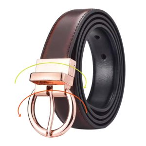 Formal Reversible Waist Strap Belt with Rotate Buckle