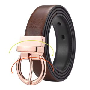 Formal Reversible Waist Strap Belt with Rotate Buckle - Image 3