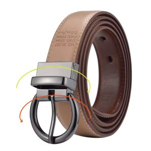 Formal Reversible Leather Belt with Rotate Buckle - Image 3