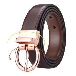 Formal Reversible Waist Strap Belt with Rotate Buckle - Image 5
