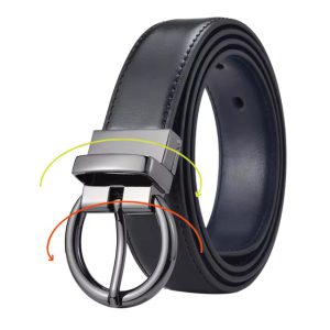 Formal Reversible Leather Belt with Rotate Buckle - Image 4
