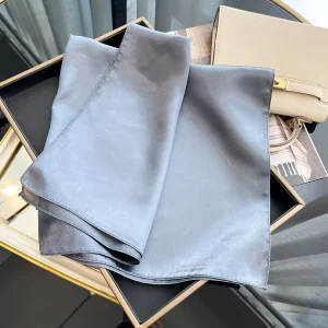 Satin Square Shawls Headband Hair Elegant Neckerchief Scarves - Image 22