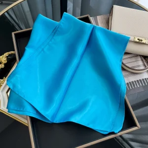 Satin Square Shawls Headband Hair Elegant Neckerchief Scarves - Image 20