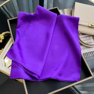 Satin Square Shawls Headband Hair Elegant Neckerchief Scarves - Image 17