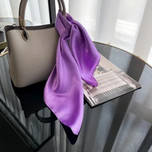 Satin Square Shawls Headband Hair Elegant Neckerchief Scarves - Image 10