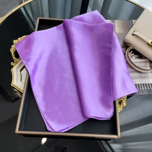 Satin Square Shawls Headband Hair Elegant Neckerchief Scarves - Image 8