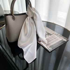 Satin Square Shawls Headband Hair Elegant Neckerchief Scarves - Image 6