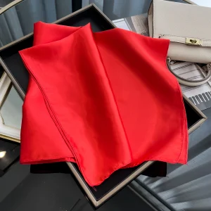 Satin Square Shawls Headband Hair Elegant Neckerchief Scarves - Image 26