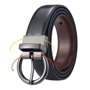 Formal Reversible Leather Belt with Rotate Buckle - Image 7