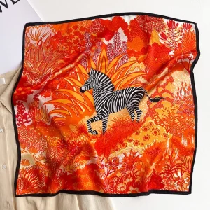 Shawl Fourlard Elegant Neckerchief Office Lady Natural Scarves