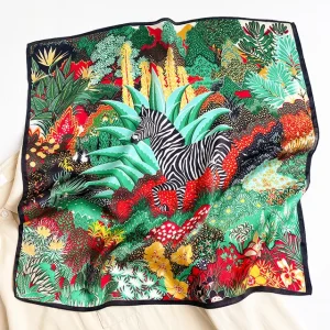 Shawl Fourlard Elegant Neckerchief Office Lady Natural Scarves - Image 2