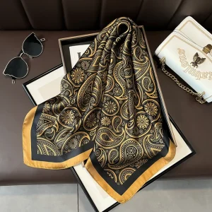 Square Satin Fashion Warps Neckerchief Hair Bands Ribbon Beautiful Scarf - Image 3
