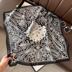 Square Satin Fashion Warps Neckerchief Hair Bands Ribbon Beautiful Scarf