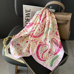 Shawl Square Wraps Satin Neckerchief Bands Ribbon Beautiful Scarf - Image 4