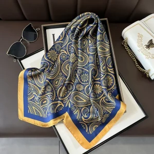 Square Satin Fashion Warps Neckerchief Hair Bands Ribbon Beautiful Scarf - Image 2