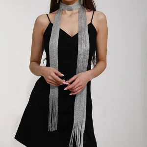 Tassel Lace Shiny Necklace Sunscreen Shawl Fashion Elegant Scarfs - Image 8