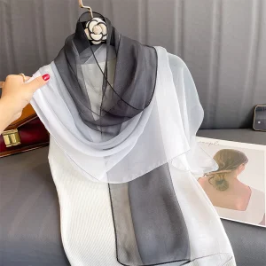 Versatile Sun Portection Headband Gradient Shawl Luxury Elegant Scarves - Image 5