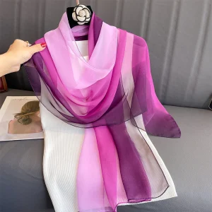 Versatile Sun Portection Headband Gradient Shawl Luxury Elegant Scarves - Image 9
