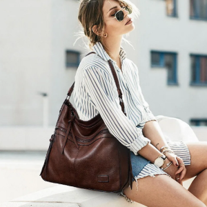 Vintage Luxury PU Leather tassel Totes Shoulder Bags