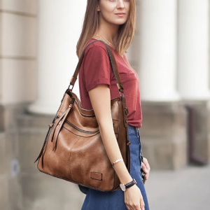 Vintage Luxury PU Leather tassel Totes Shoulder Bags - Image 3