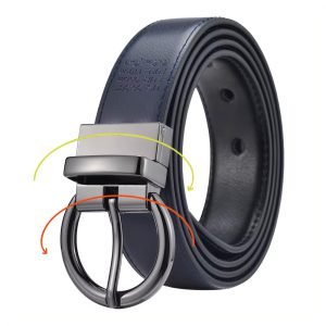 Formal Reversible Leather Belt with Rotate Buckle - Image 17