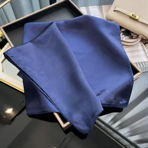 Satin Square Shawls Headband Hair Elegant Neckerchief Scarves - Image 33